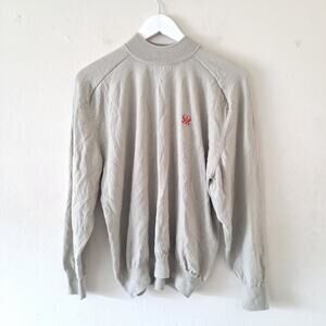 Celestial Laurel Green Mockneck Wool Light Sweater